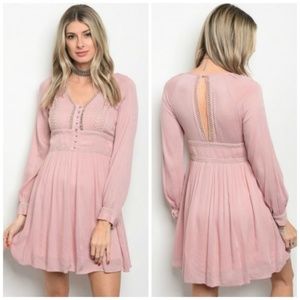 Last one!! Illa Illa Pink Boho Dress {Boutique}